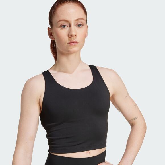 Adidas All Me Medium Support Bra Tank Top - S Black - Picture 6 of 6